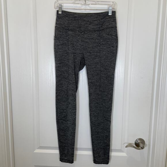 Athleta Herringbone Metro High Waisted Leggings Pockets Gray Black M - Picture 3 of 7